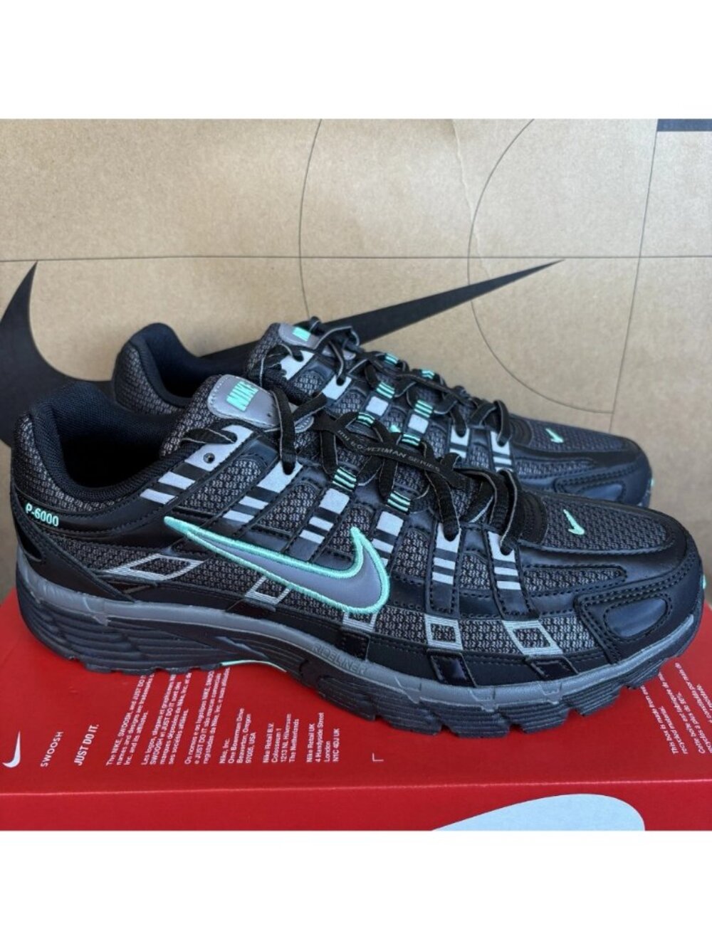 NEW Nike P-6000 Black Hyper Turquoise Cool Grey Men's Size 9.5 IR1477-010